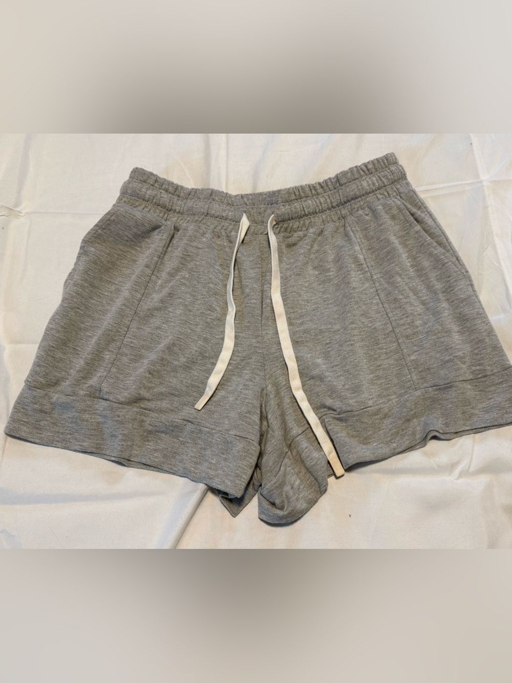 Live Well Gray - Soft- Women's Drawstring Lounge Shorts - Size Large